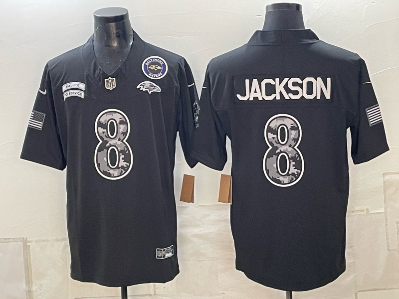 Men Baltimore Ravens #8 Jackson black Nike 2026 NFL Jersey 10110->detroit lions->NFL Jersey